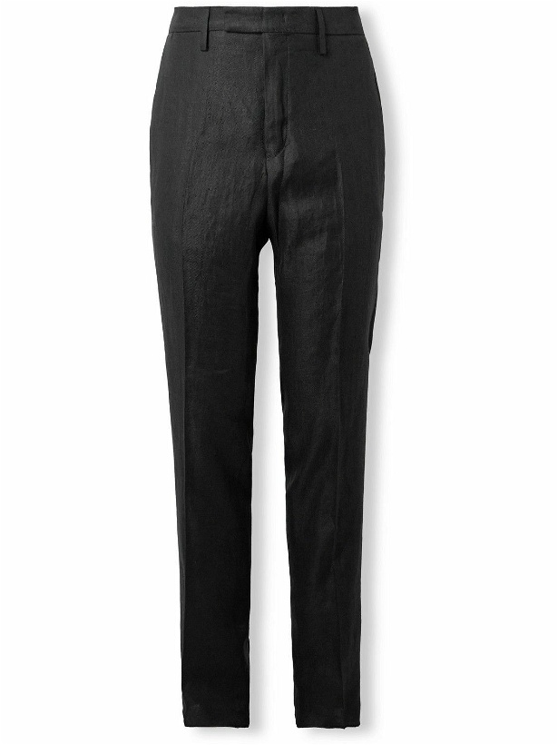 Photo: Mr P. - Philip Straight-Leg Linen-Twill Suit Trousers - Black