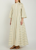 Thierry Colson Rachel Striped Cotton Maxi Dress Yellow
