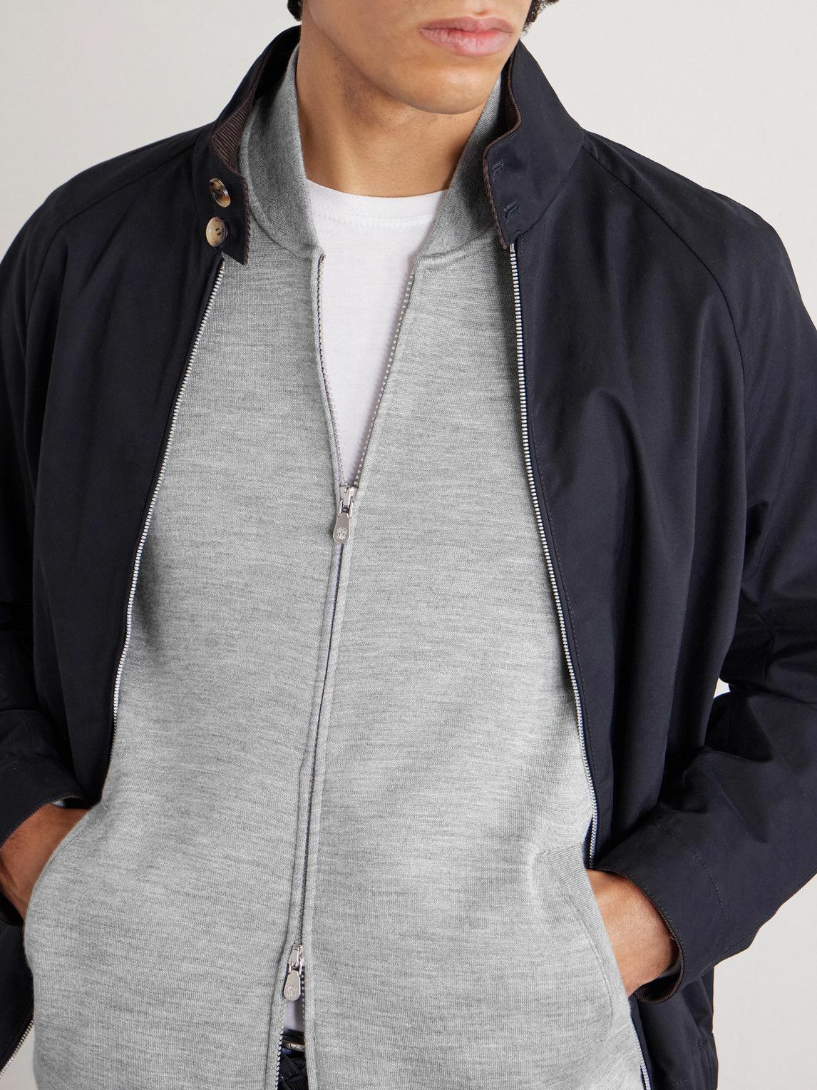 Brunello Cucinelli - Cashmere-Blend Zip-Up Sweatshirt - Gray