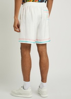 Casablanca Dance Joy Printed Silk Shorts White