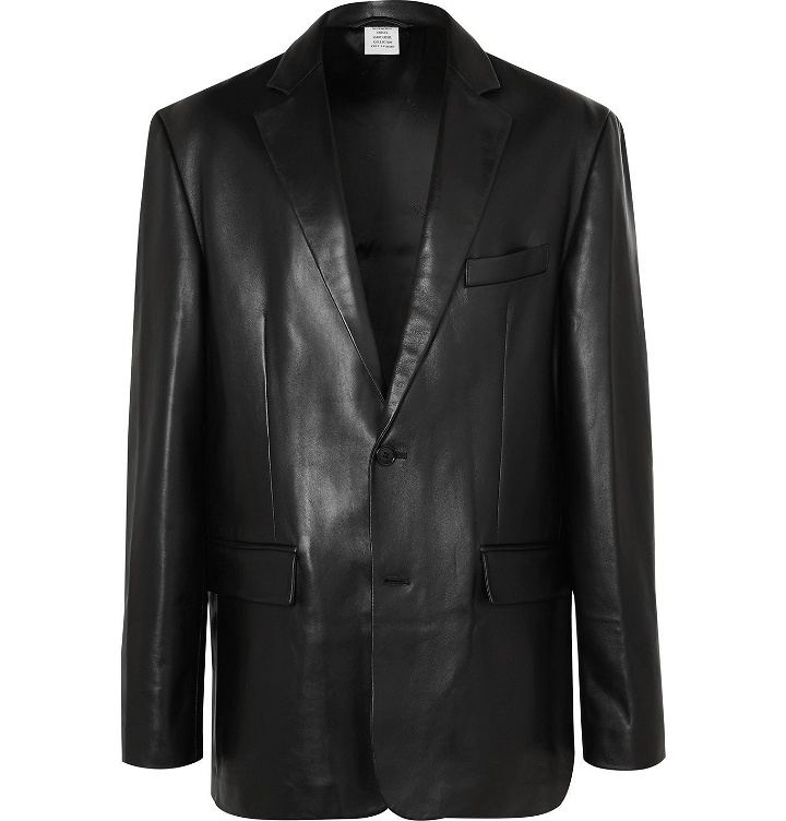 Photo: Vetements - Oversized Leather Blazer - Black