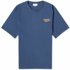 Maison Kitsuné Men's Handwriting Regular T-Shirt in Blue Denim