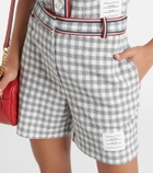 Thom Browne - High-rise gingham cotton shorts