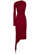 COURREGES One Shoulder Crepe Jersey Long Dress
