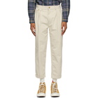 BEAMS PLUS Off-White Twill Two-Pleats Trousers