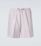 Umit Benan Julian striped cotton and silk shorts