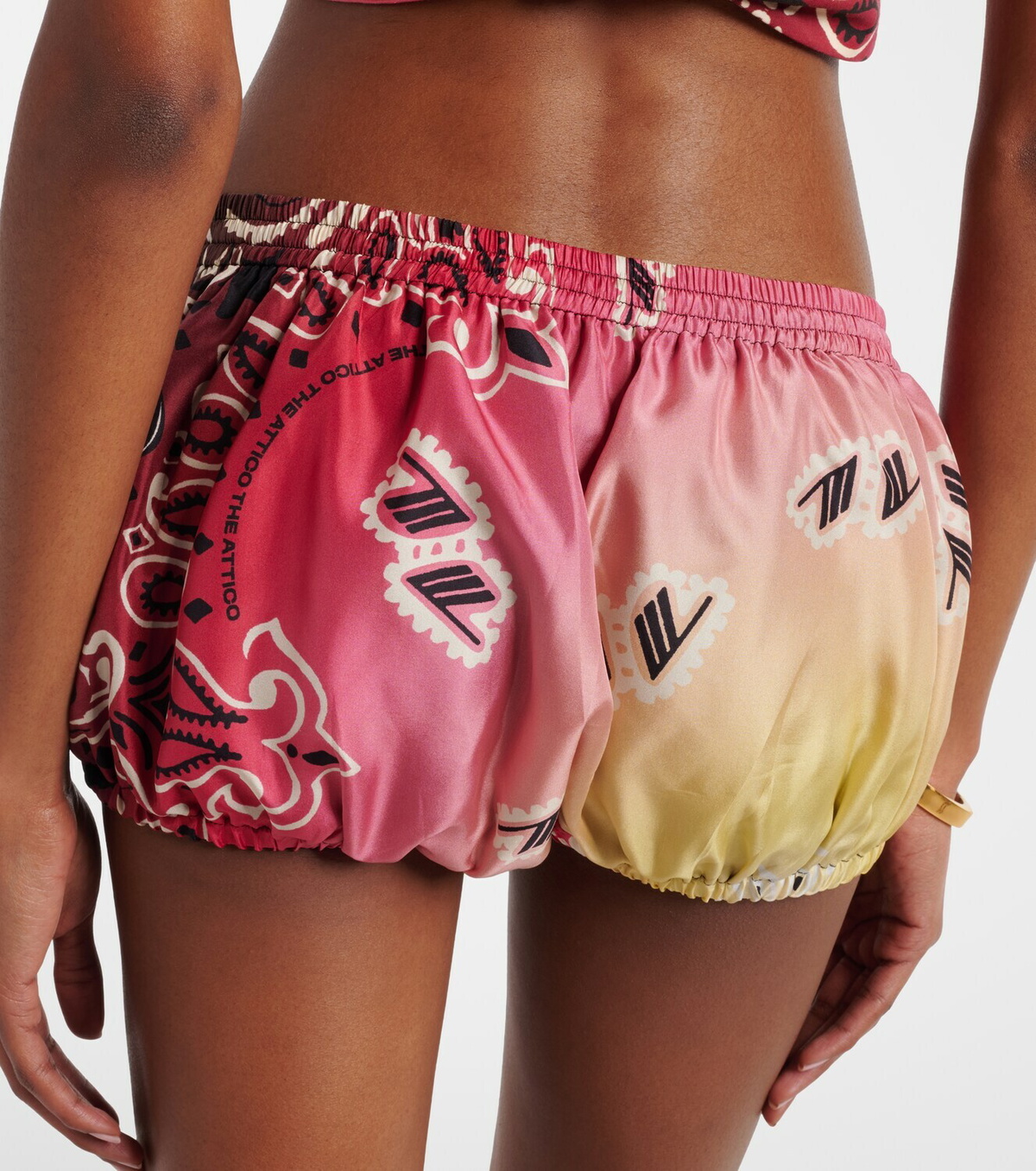 The Attico Printed silk shorts