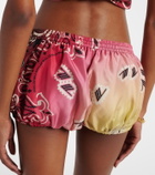 The Attico Printed silk shorts
