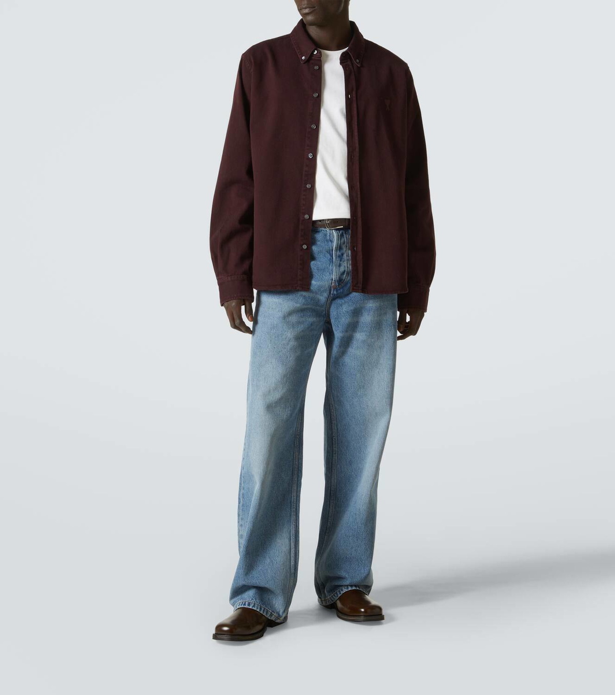 Ami Paris Mid-rise wide-leg jeans