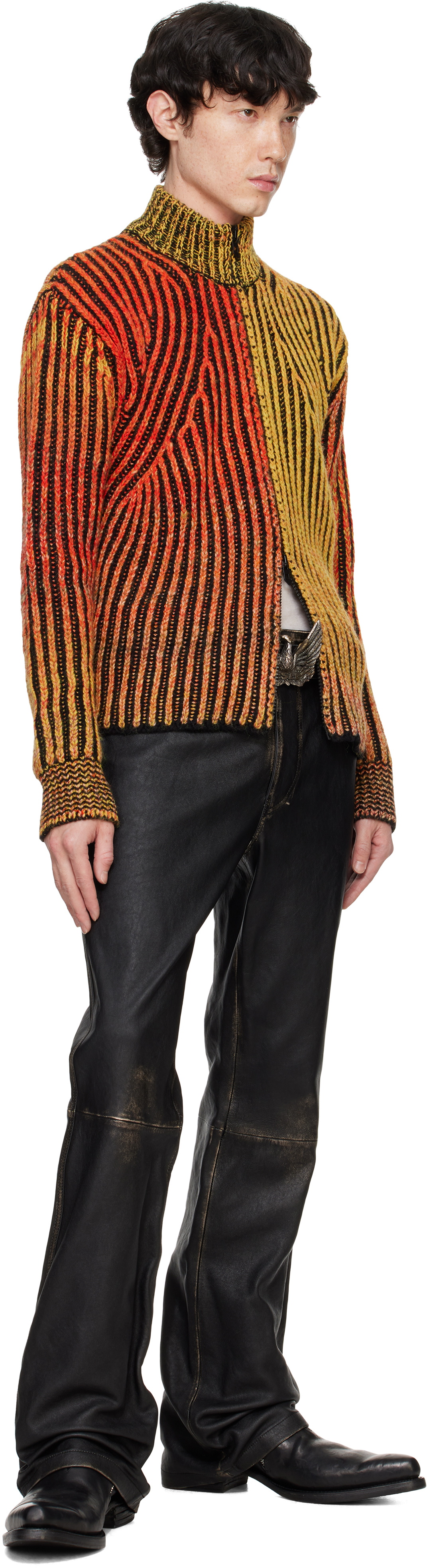Diesel Orange K-Oakland-Zip Sweater Diesel