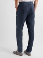 Ermenegildo Zegna - Slim-Fit Linen Trousers - Blue