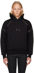 Alexander McQueen Black Eyelets Hoodie