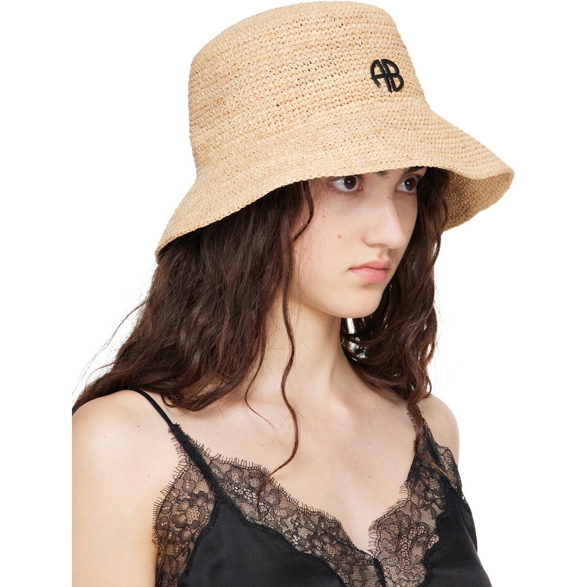 ANINE BING Beige Cabana Bucket Hat