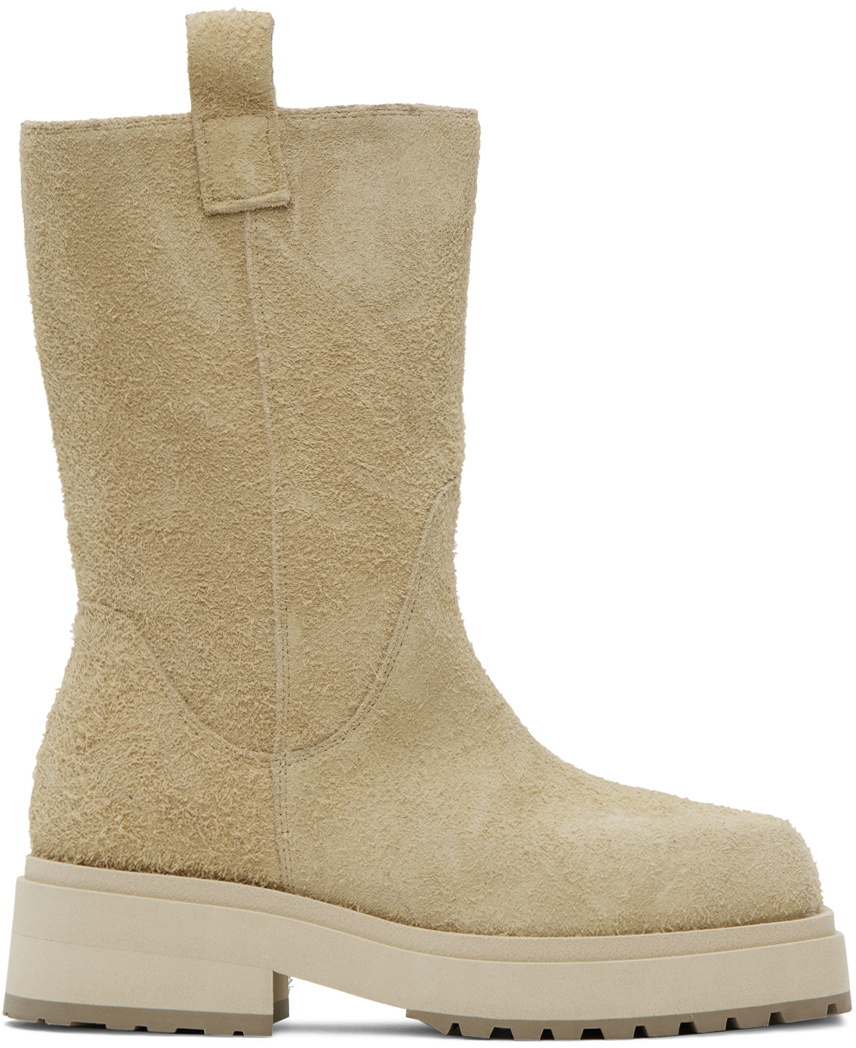 Eckhaus Latta Beige Stacked Boots Eckhaus Latta