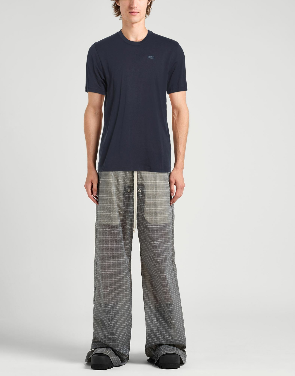 Diesel Mens T-shirt Midnight in Blue