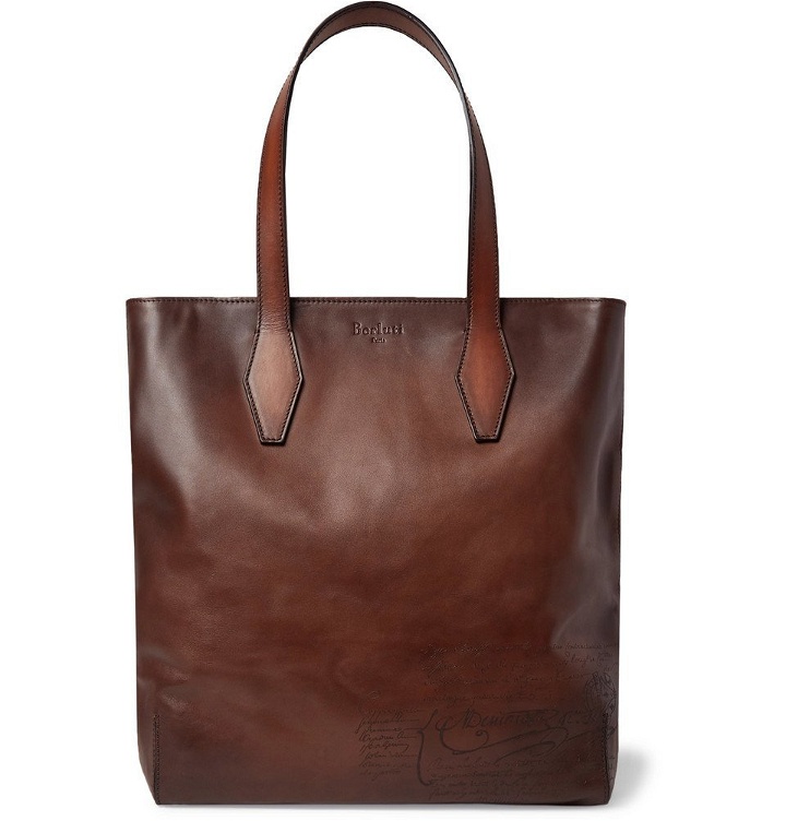 Photo: Berluti - Scritto Leather Tote Bag - Men - Brown