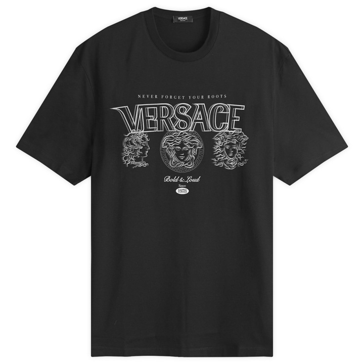 Photo: Versace Men's Medusa Logo T Shirt in Black Print