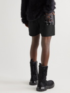 TAKAHIROMIYASHITA TheSoloist. - Wide-Leg Embellished Shell-Trimmed Cotton-Jersey Shorts - Black