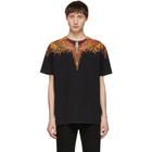 Marcelo Burlon County of Milan Black and Red Flame Wings T-Shirt