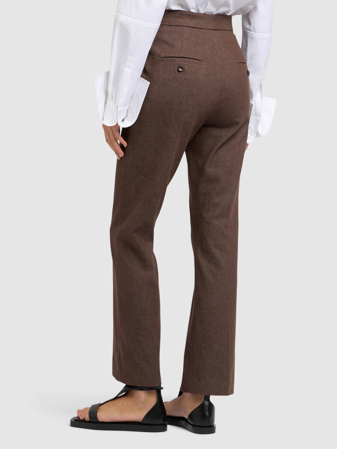 【関税＆送料込み】Max Mara Denim-Effect Cotton Trousers MAX MARA Galizia Denim Effect Straight Pants Max Mara
