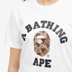 A Bathing Ape Women's I love Bape College T-Shirt in White X Brown