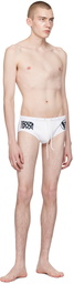 Raga Malak White Printed Swim Briefs