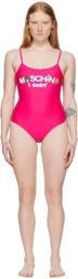 Moschino Pink Printed One-Piece Swimsuit