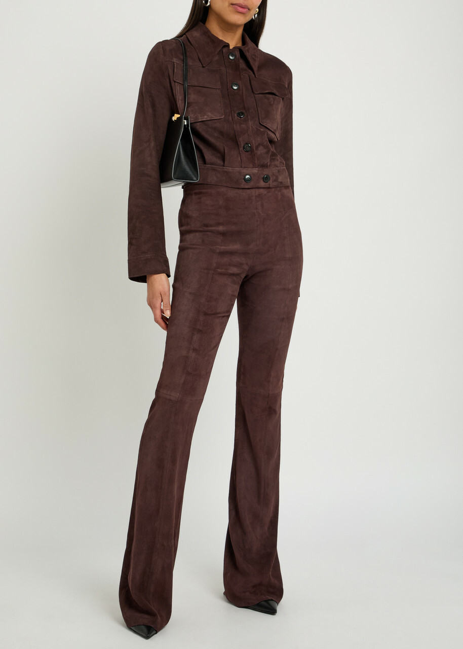 Stouls Leoncino Suede Cropped Jacket Black