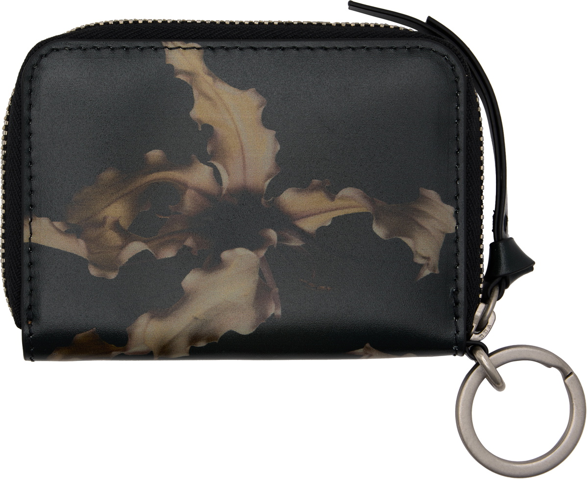 Dries Van Noten Black & Khaki Leather Card Holder