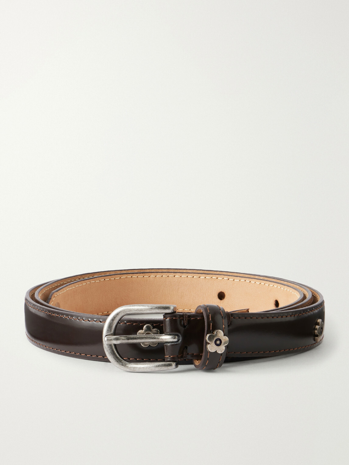 mfpen - Purpose 2cm embellished leather belt - Brown