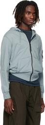 C.P. Company Blue Light Fleece Zip Lens Hoodie