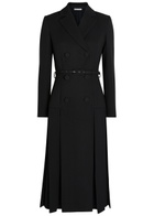 Emilia Wickstead Chaney Belted Wool Midi Dress Black