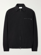 ATON - Harrington Garment-Dyed Cotton-Gabardine Jacket - Black