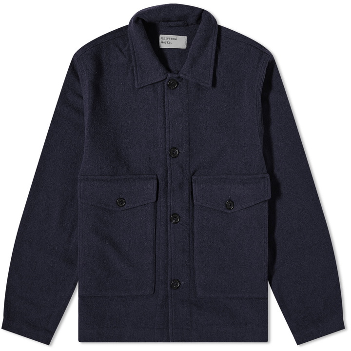 Photo: Universal Works Men's Soft Wool Watchman Jacket in Navy