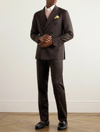 Caruso - Slim-Fit Double-Breasted Wool-Blend Twill Suit Jacket - Brown