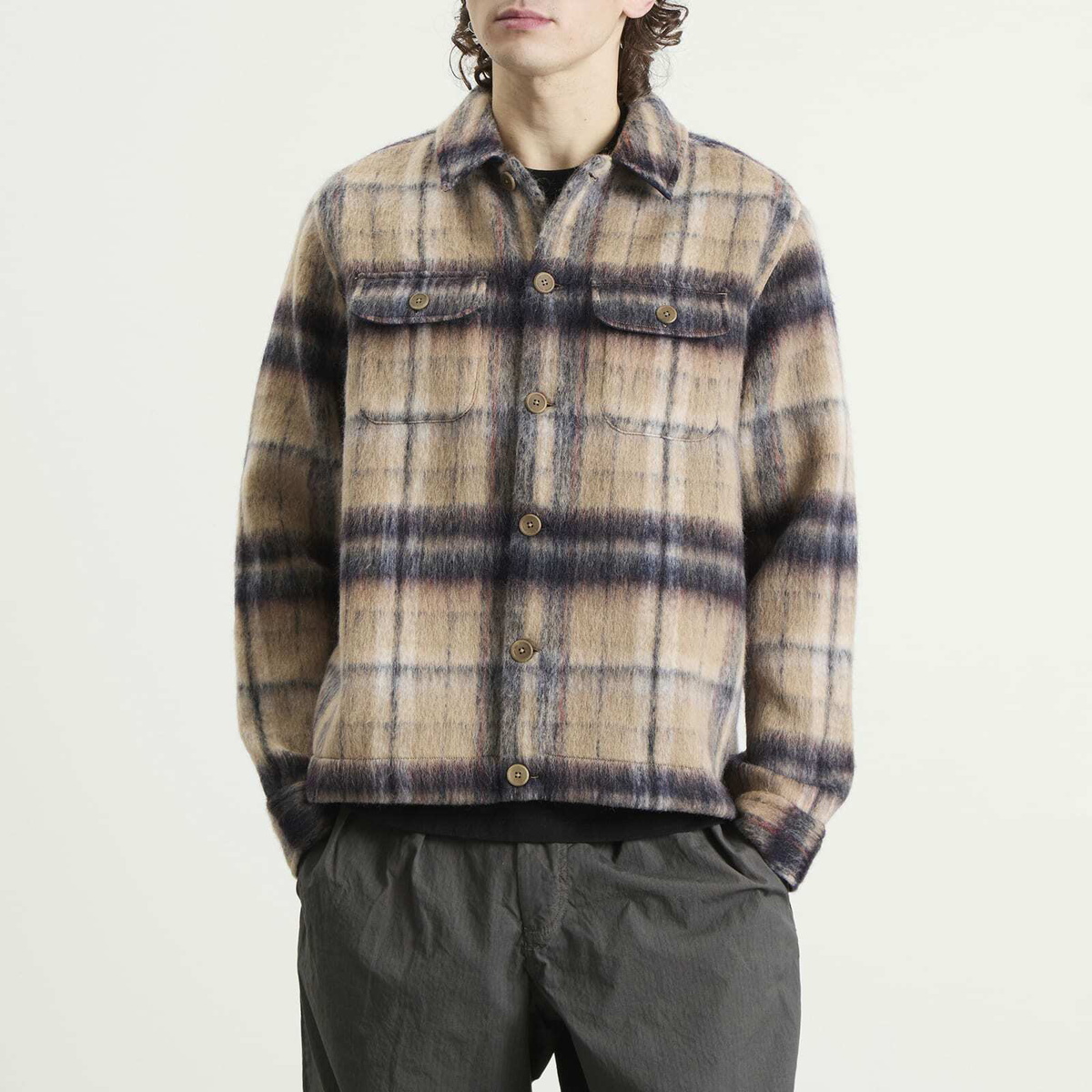 Kestin Men's Haston Jacket in Oat Check Brushed Wool