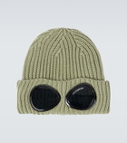 C.P. Company Goggle ribbed-knit wool beanie