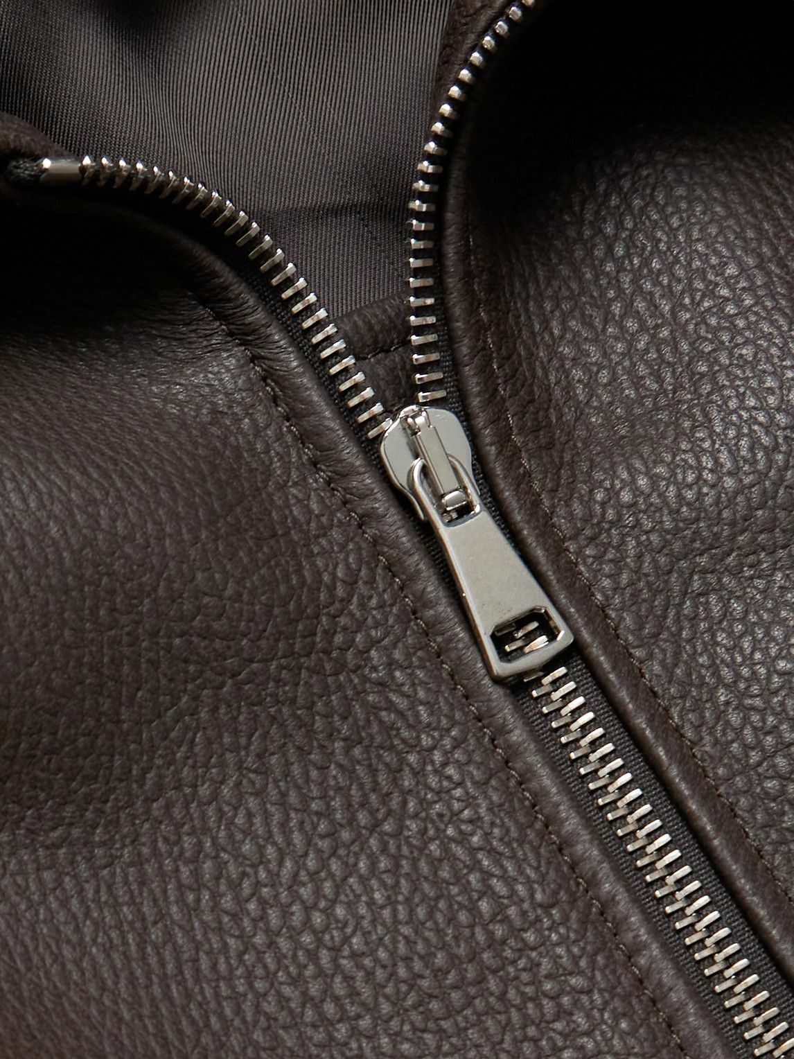 Kingsman - Padded Full-Grain Leather Jacket - Brown
