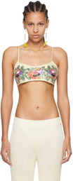 Bode Off-White Sunset Lily Bra