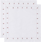 Gohar World Two-Pack White 'à Jour' & Rose Dinner Napkins