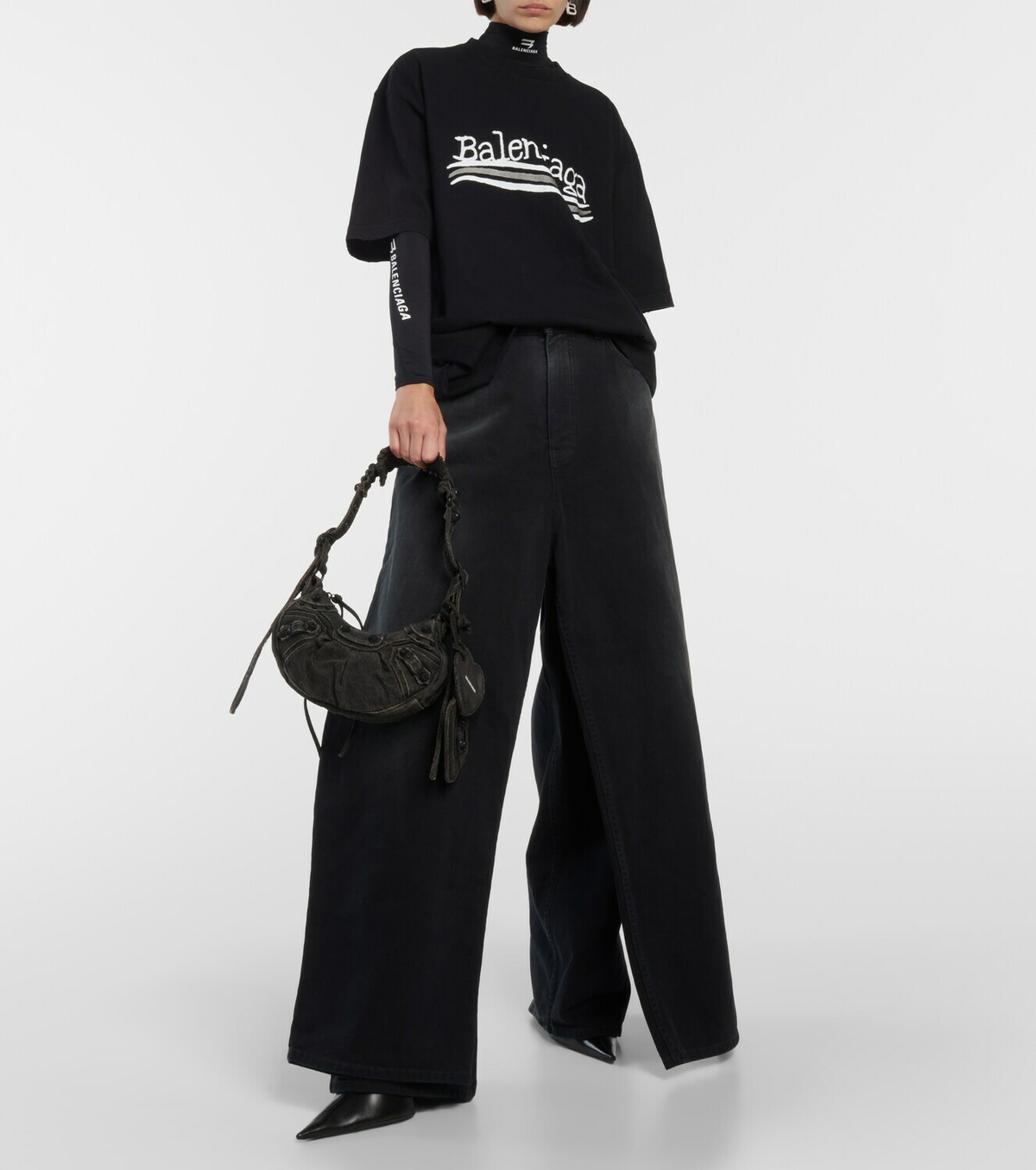 Balenciaga Le Cagole XS denim shoulder bag