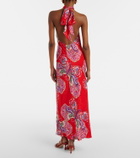 Rixo Maura printed halterneck maxi dress