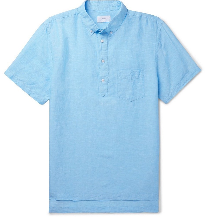 Photo: Onia - Button-Down Collar Slub Linen and Tencel-Blend Shirt - Men - Blue
