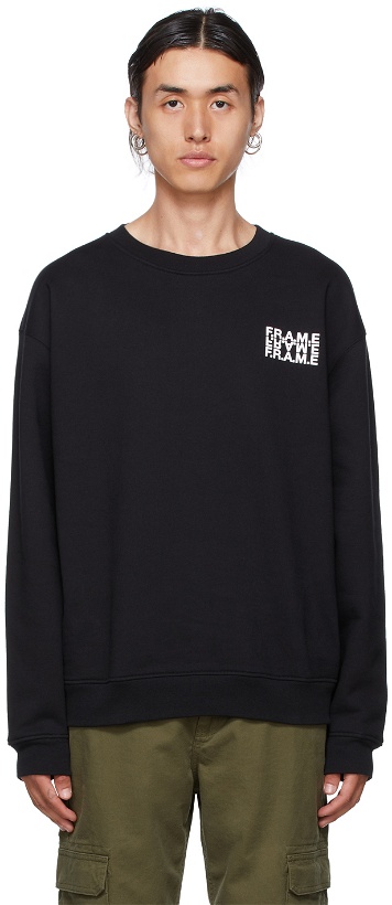 Photo: Frame Black Graphic Sweatshirt