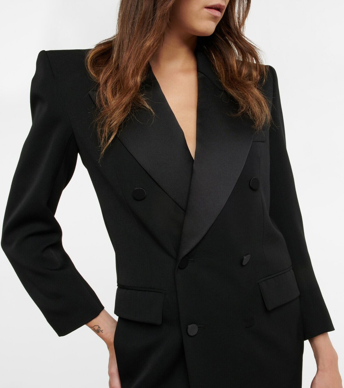 Saint Laurent - Tuxedo wool grain de poudre gown Saint Laurent