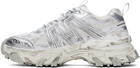 Juun.J White & Silver Paneled Sneakers