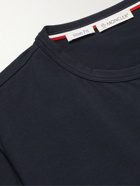 MONCLER - Contrast-Tipped Stretch-Cotton Jersey T-Shirt - Blue