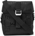 GUCCI - Leather-Trimmed Monogrammed ECONYL Messenger Bag - Black