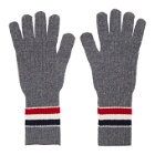 Thom Browne Grey Merino Rib RWB Stripe Gloves