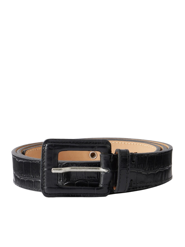 Photo: mfpen - Drivers 3cm Croc-Effect Leather Belt - Black